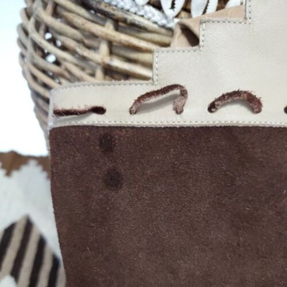 Fortress of Inca Tall Boots Suede Brown Motifs Tribal Boho Hippie Women 7 Peru - Picture 5 of 12